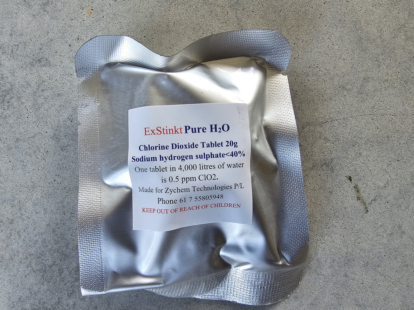 ExStinkt Pure H₂O Chlorine Dioxide Tablets